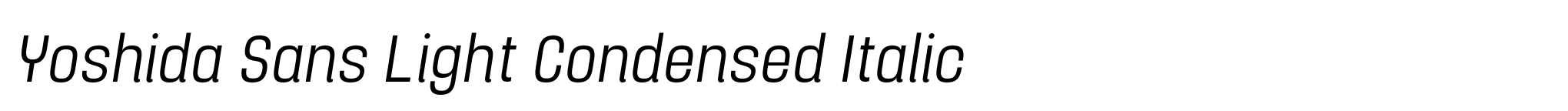Yoshida Sans Light Condensed Italic image